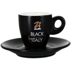 6 Tasses Et Sous-tasses Black Of Italy 7cl - Zicaffè -Boutique De Café 69812