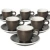 6 Tasses Espresso Et Sous-tasses Egg 8cl Gunpowder - Loveramics