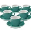 6 Tasses Espresso Egg Et Sous-Tasses Teal Loveramics - 8 Cl