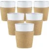6 Tasses Bistro 30 Cl - Porcelaine Blanche Et Liège - BODUM