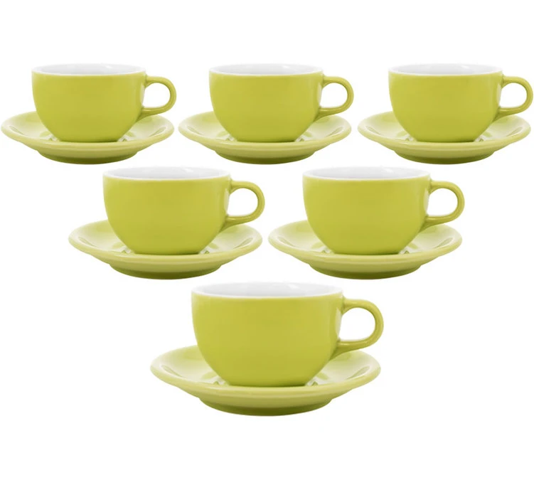 6 Tasses Et Sous Tasses Latte Bowl Origami 19 Cl - Vert 1 6 Tasses Et Sous Tasses Latte Bowl Origami 19 Cl - Vert